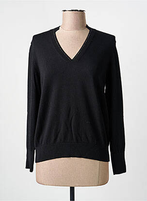 Pull coupe cintrée manches longues noir MARIA BELLENTANI femme
