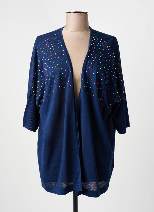 Gilet manches longues manches 3/4 bleu ESTHEME femme