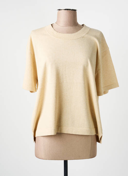T-shirt coupe droite manches courtes beige ESTHEME femme