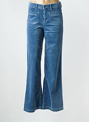 Pantalon large fermeture zippée sous rabat boutonné taille normale bleu GARDEUR femme