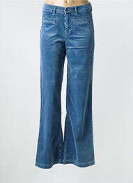 Pantalon large fermeture zippée sous rabat boutonné taille normale bleu GARDEUR femme