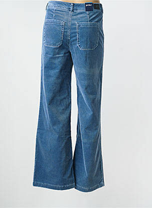 Pantalon large fermeture zippée sous rabat boutonné taille normale bleu GARDEUR femme