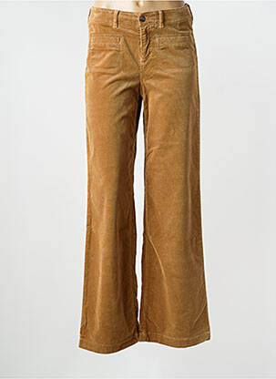 Pantalon large fermeture zippée sous rabat boutonné taille normale marron GARDEUR femme