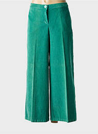 Pantalon large fermeture zippée sous rabat boutonné taille normale vert DIANA GALLESI femme