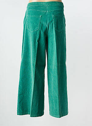 Pantalon large fermeture zippée sous rabat boutonné taille normale vert DIANA GALLESI femme