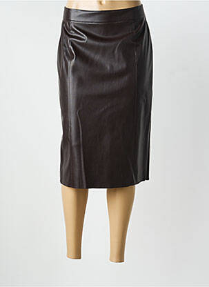 Jupe mi-longue taille à pinces marron DIANA GALLESI femme