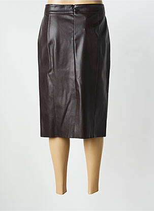 Jupe mi-longue taille à pinces marron DIANA GALLESI femme