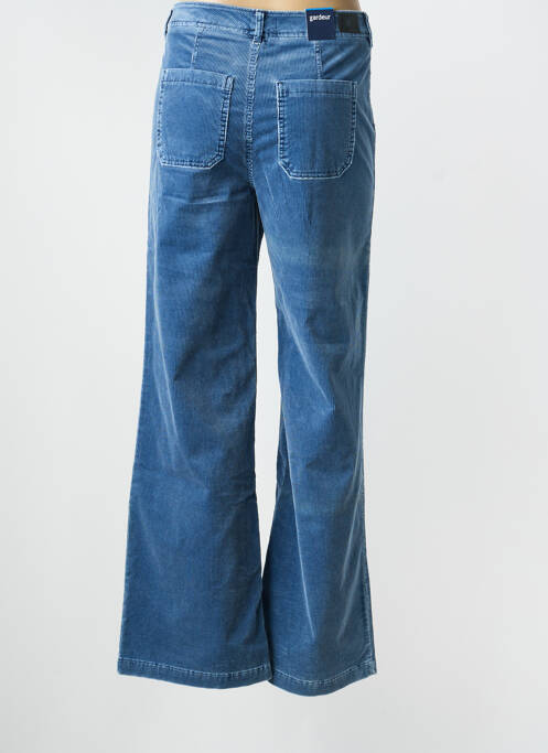 Pantalon large fermeture zippée sous rabat boutonné taille normale bleu GARDEUR femme