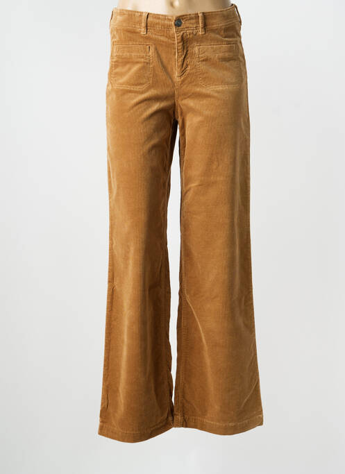 Pantalon large fermeture zippée sous rabat boutonné taille normale marron GARDEUR femme