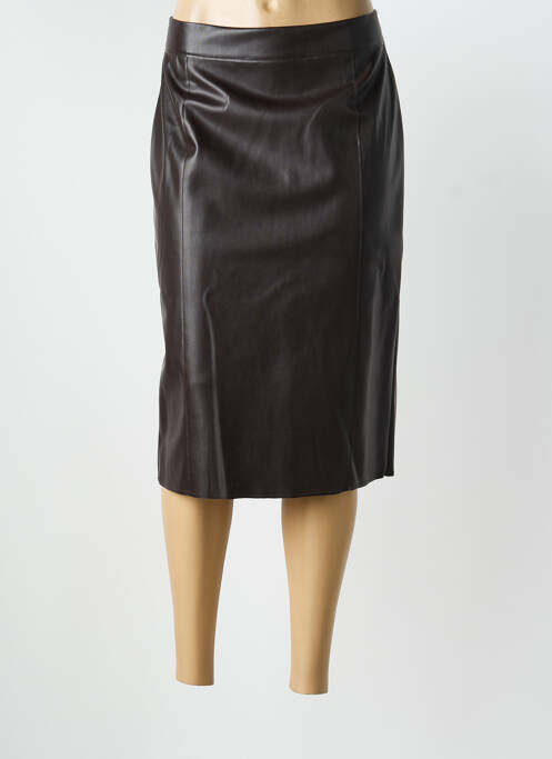 Jupe mi-longue taille à pinces marron DIANA GALLESI femme