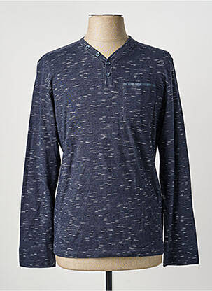 T-shirt coupe cintrée manches longues bleu TOM TAILOR homme