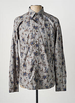 Chemise manches longues imprimé fantaisie gris DELAHAYE homme