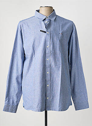 Chemise manches longues coupe droite bleu FQ1924 homme
