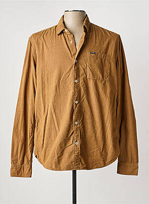 Chemise manches longues coupe droite marron GARCIA homme