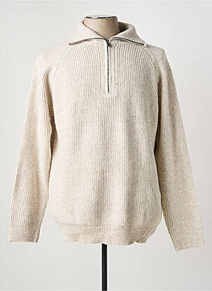 Pull col camionneur manches longues beige TIFFOSI homme