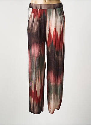 Pantalon droit tissage popeline taille normale rouge MARGOT femme