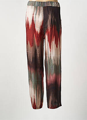 Pantalon droit tissage popeline taille normale rouge MARGOT femme