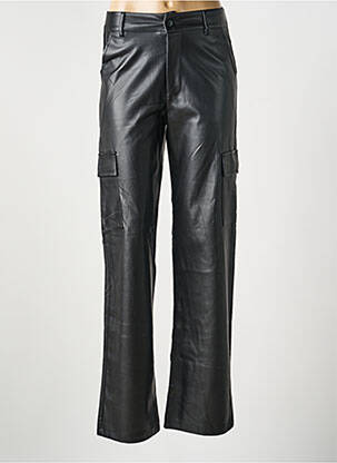 Pantalon droit fermeture zippée sous rabat boutonné taille normale noir TIFFOSI femme