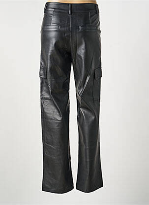 Pantalon droit fermeture zippée sous rabat boutonné taille normale noir TIFFOSI femme