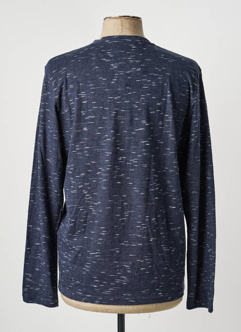 T-shirt coupe cintrée manches longues bleu TOM TAILOR homme