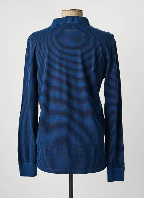 Polo imprimé rayures manches longues bleu TOM TAILOR homme