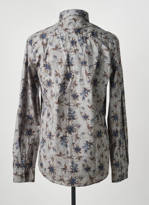 Chemise manches longues imprimé fantaisie gris DELAHAYE homme
