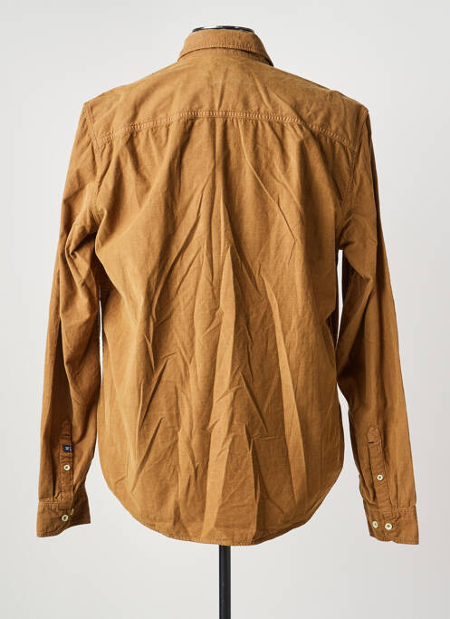 Chemise manches longues coupe droite marron GARCIA homme
