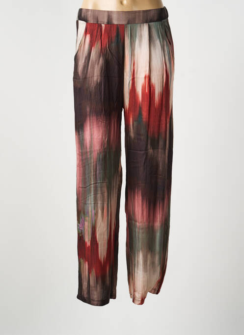 Pantalon droit tissage popeline taille normale rouge MARGOT femme