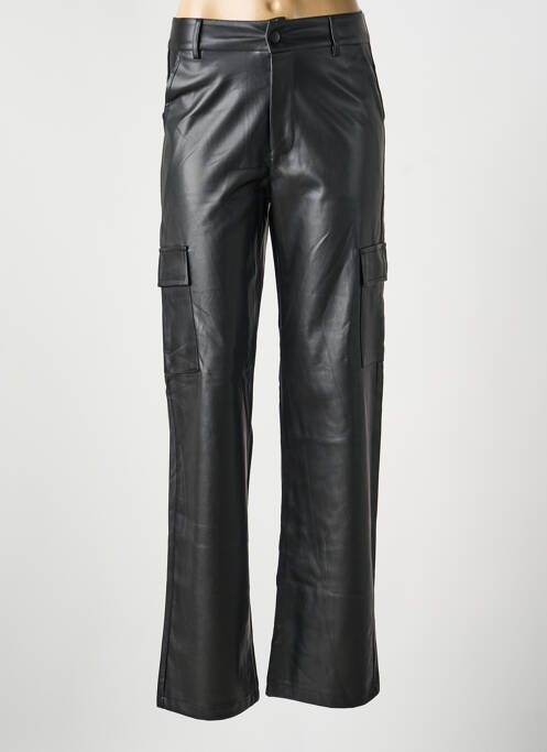 Pantalon droit fermeture zippée sous rabat boutonné taille normale noir TIFFOSI femme