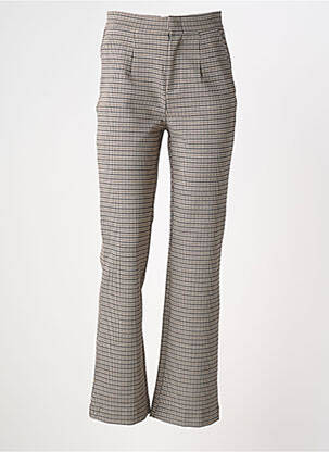Pantalon droit fermeture zippée sous rabat avec crochet noir GARCIA femme