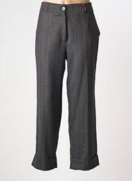 Pantalon droit fermeture zippée sous rabat boutonné gris LES ACOLYTES femme