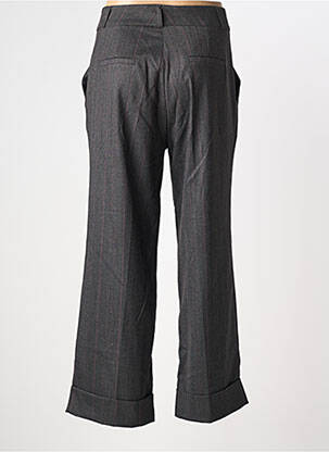 Pantalon droit fermeture zippée sous rabat boutonné gris LES ACOLYTES femme