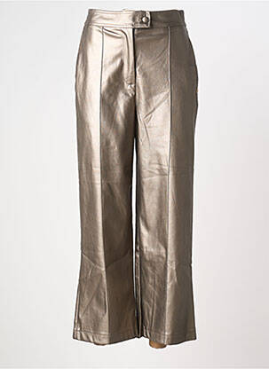 Pantalon droit fermeture zippée sous rabat boutonné argent LES TROPEZIENNES PAR M.BELARBI femme