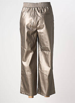 Pantalon droit fermeture zippée sous rabat boutonné argent LES TROPEZIENNES PAR M.BELARBI femme