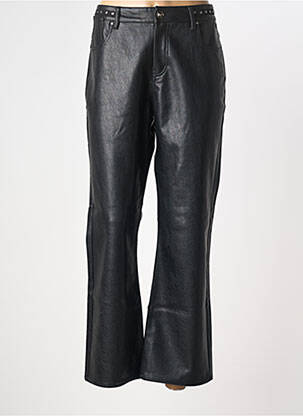 Pantalon droit fermeture zippée sous rabat boutonné noir FREEMAN T.PORTER femme