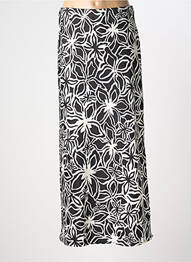 Jupe longue imprimé fantaisie noir KAFFE femme