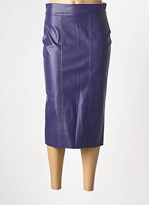 Jupe mi-longue coupe droite violet JOHANNA PARIS femme