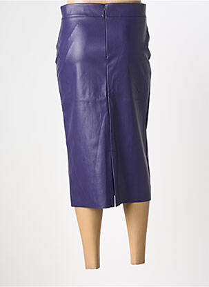 Jupe mi-longue coupe droite violet JOHANNA PARIS femme