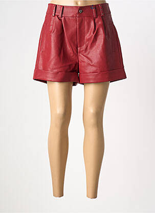 Short fermeture zippée sous rabat boutonné rouge FREEMAN T.PORTER femme