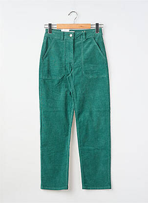 Pantalon droit fermeture zippée sous rabat boutonné vert C'EST BEAU LA VIE femme