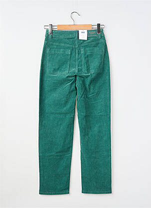 Pantalon droit fermeture zippée sous rabat boutonné vert C'EST BEAU LA VIE femme