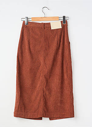 Jupe mi-longue coupe droite marron COMPAÑIA FANTASTICA femme
