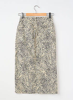 Jupe mi-longue coupe droite beige KAFFE femme