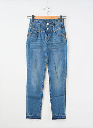 Jeans coupe slim stretch taille haute bleu C'EST BEAU LA VIE femme