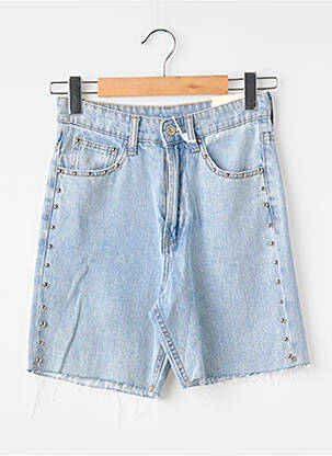 Bermuda coupe droite bleu WIYA femme