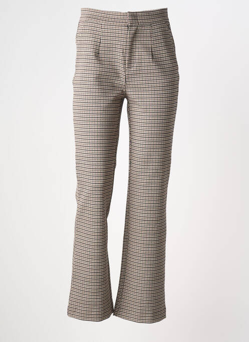Pantalon droit fermeture zippée sous rabat avec crochet noir GARCIA femme
