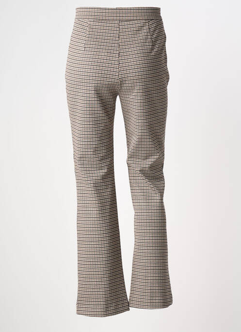Pantalon droit fermeture zippée sous rabat avec crochet noir GARCIA femme