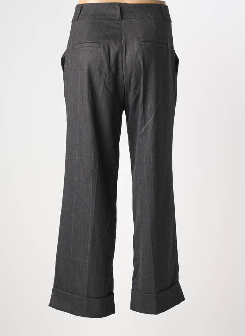 Pantalon droit fermeture zippée sous rabat boutonné gris LES ACOLYTES femme