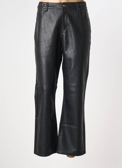 Pantalon droit fermeture zippée sous rabat boutonné noir FREEMAN T.PORTER femme