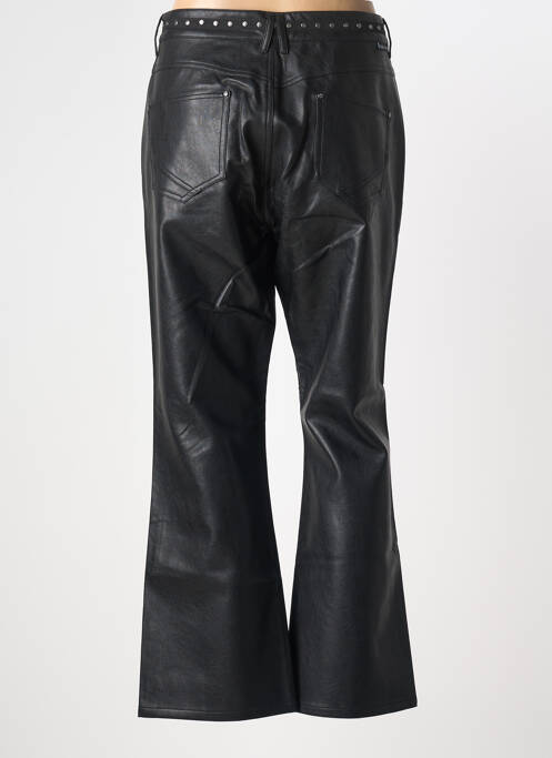 Pantalon droit fermeture zippée sous rabat boutonné noir FREEMAN T.PORTER femme